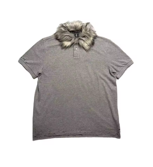 Fur Collar Polo